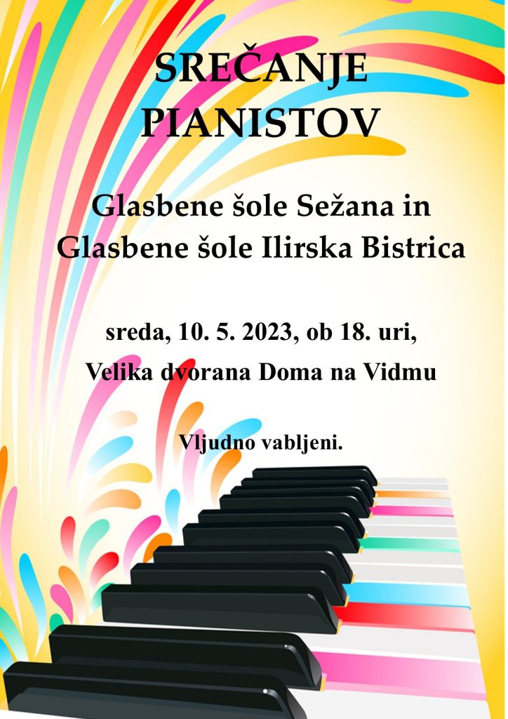 Srečanje pianistov Glasbene šole Ilirska Bistrica in Sežana